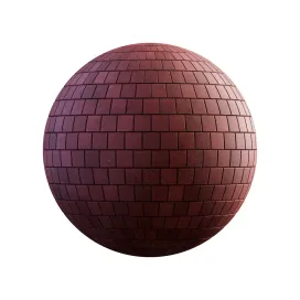 Red square concrete pavement